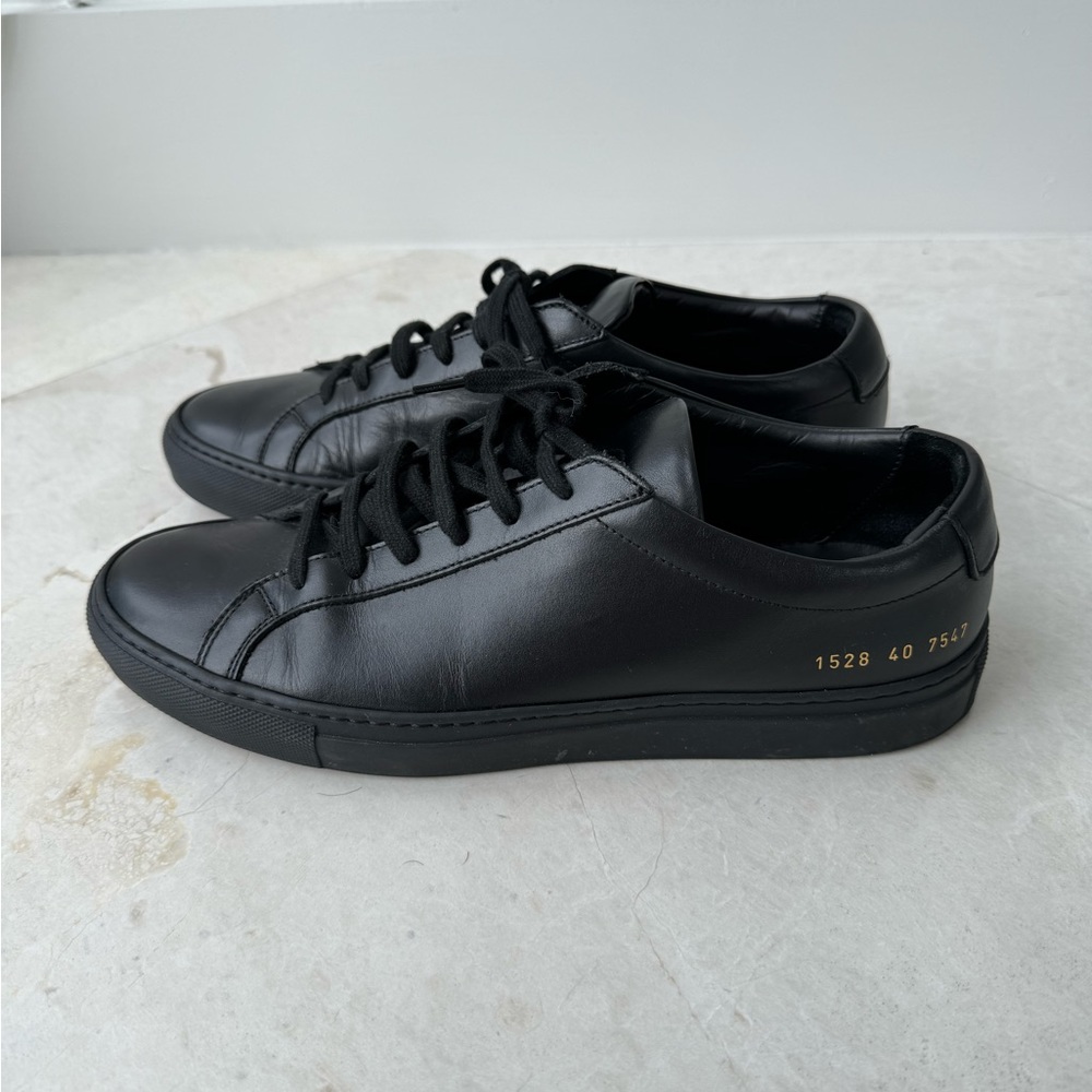 Common Projects black Achilles leather low top sneaker size EU40 / US7.5